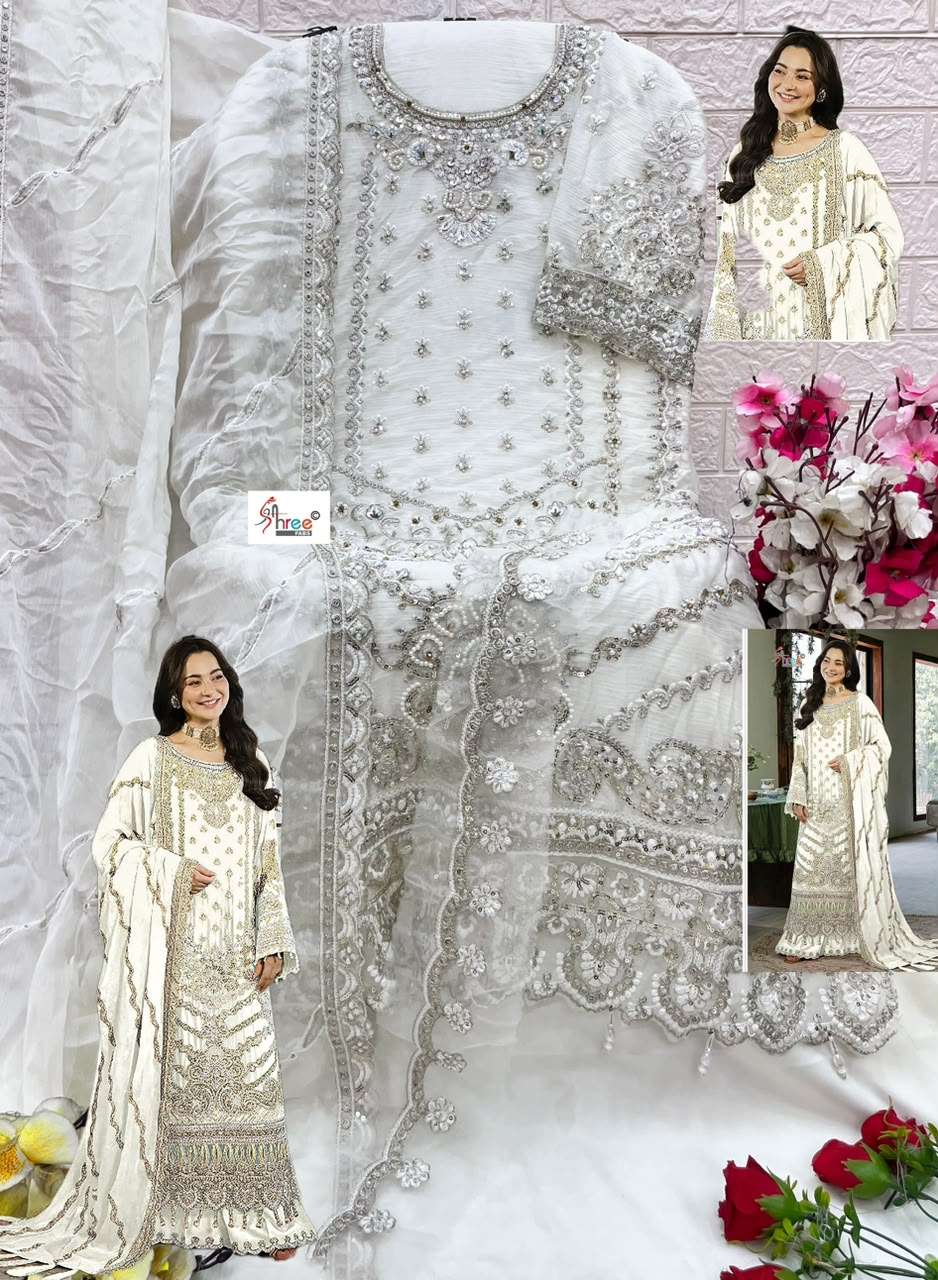 SHREE FABS SF 5627 COLOR CHIFFON EMBROIDERY PAKISTANI OUTFIT UNSTITCH SET DEALER